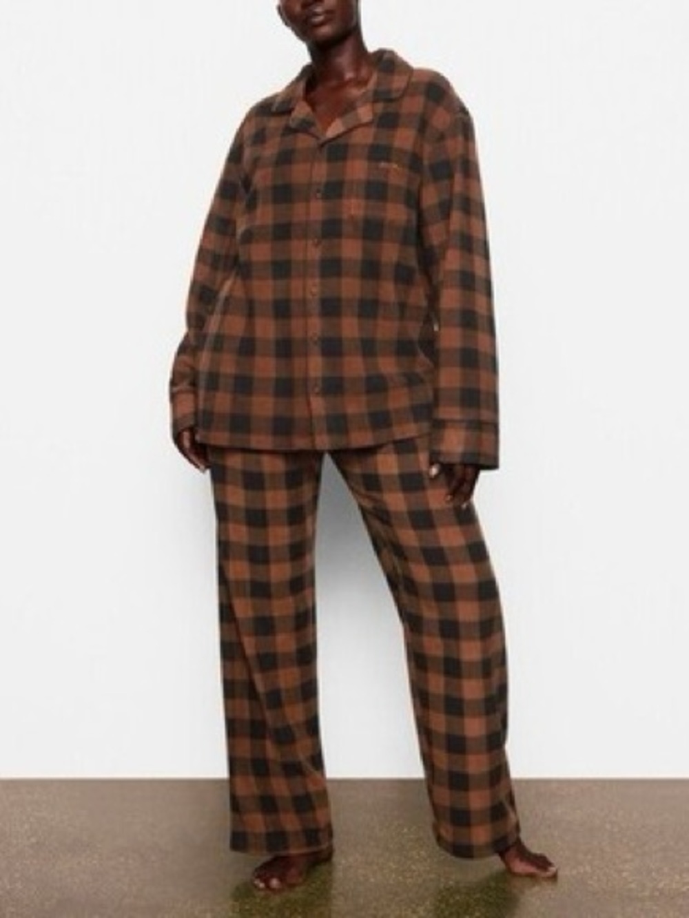 SKIMS Jasper Brown and Black Plaid Pajama Set - NWT & Box